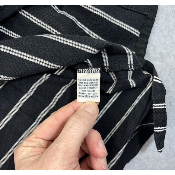Polo by Ralph Lauren Black White Striped Mens Large L Light Blue Pony SS - Picture 6 of 8